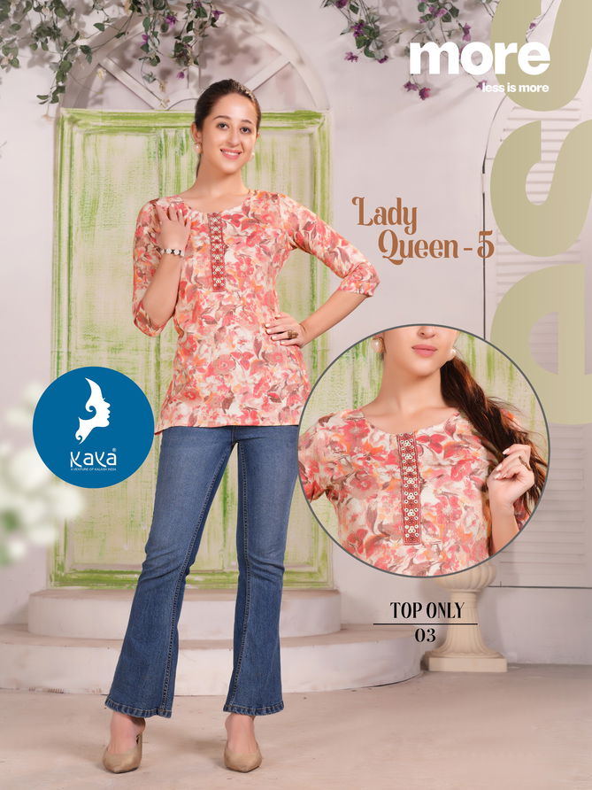 Lady Queen 5 By Kaya Capsule Printed Ladies Top Wholesale Price In Surat